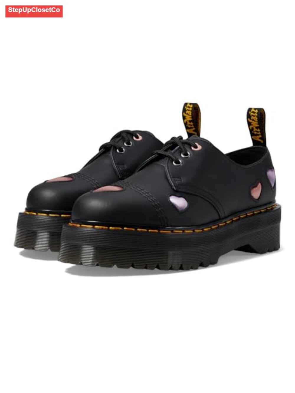 Leather Platform Oxford Lace-Up Shoes - 1.5" Platform